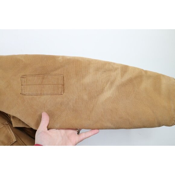 Vtg 80s Carhartt Mens 44S Distressed Quilted Canvas Insulated Coveralls Bibs USA - Picture 9 of 16